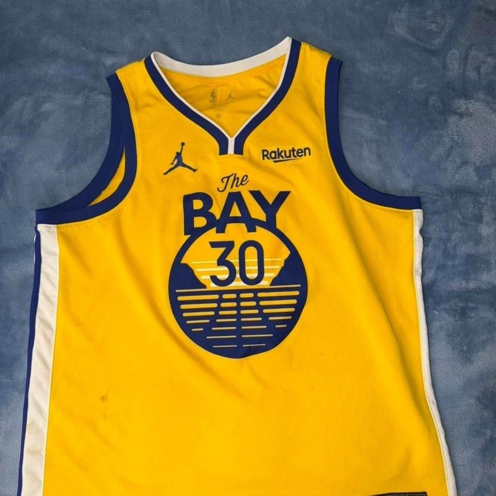 GOLDEN STATE WARRIORS THE BAY NBA SWINGMAN JERSEY CURRY #30 JORDAN NIKE‎ SIZE XL